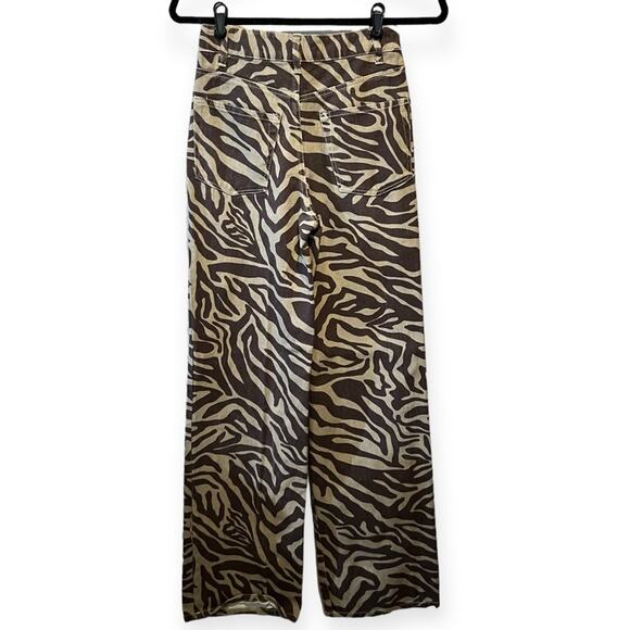 RSQ Zebra Striped Wide Leg High Waist Pants sz 24 - Picture 3 of 16
